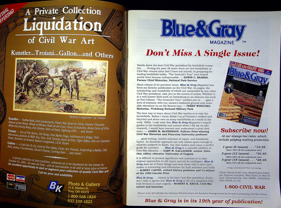 Blue & Gray Magazine Fall 2001 Vol 19 No 1 End of the War with Mosby's Rangers 2