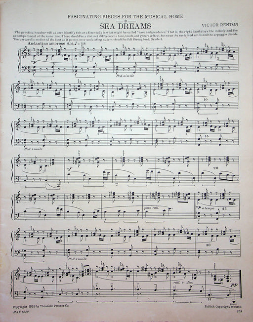 Eclogue No. 7 Annees De Pelerinage Sheet Muisc Piano Song F Liszt 1939 Etude Mag 2