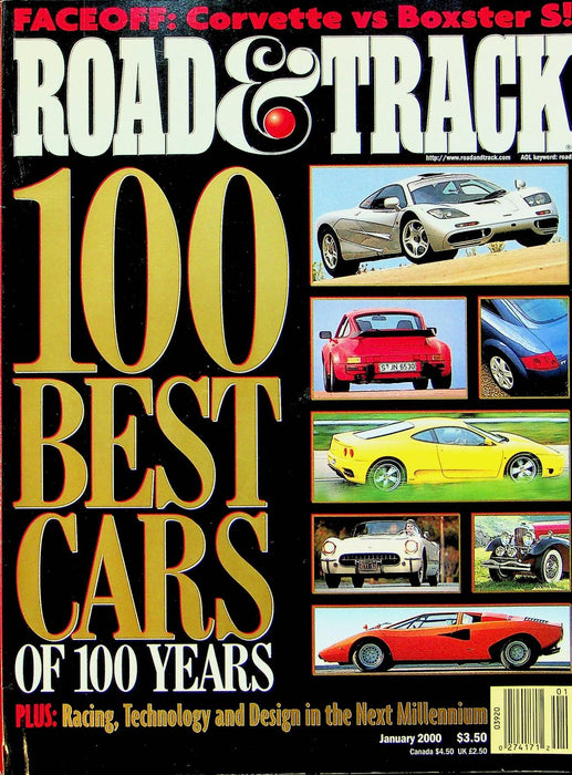 Road & Track Magazine January 2000 100 Best Cars 100 Years Microchips to Magnets