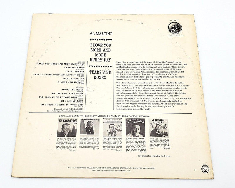 Al Martino I Love You More And More Every Day 33 RPM LP Record Capitol 1964 2