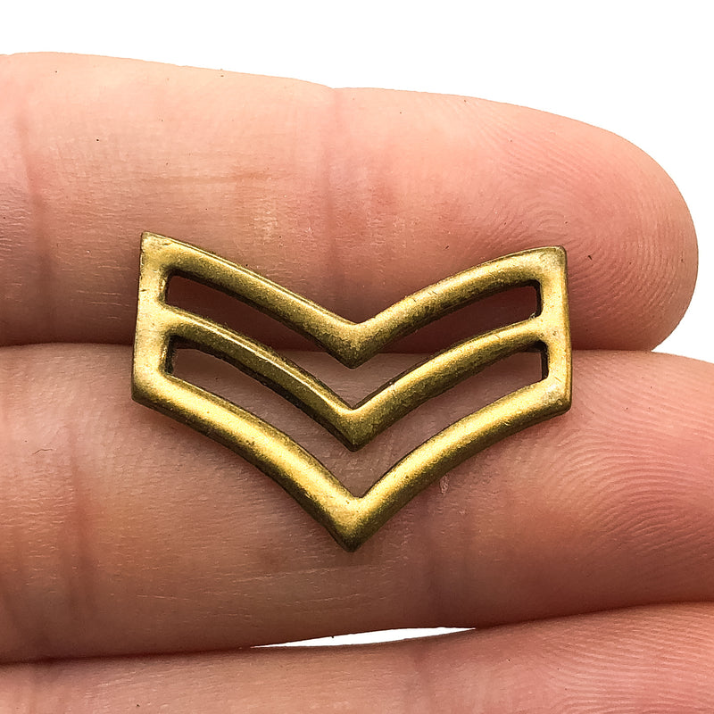 Vintage Brass Military Sergeant Chevron Lapel Pin Pinback Rank Insignia 2