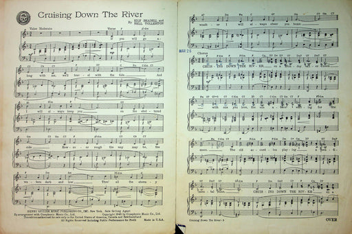 Vintage Sheet Music Cruising Down The River Sunday Afternoon Tollerton Beadell 2