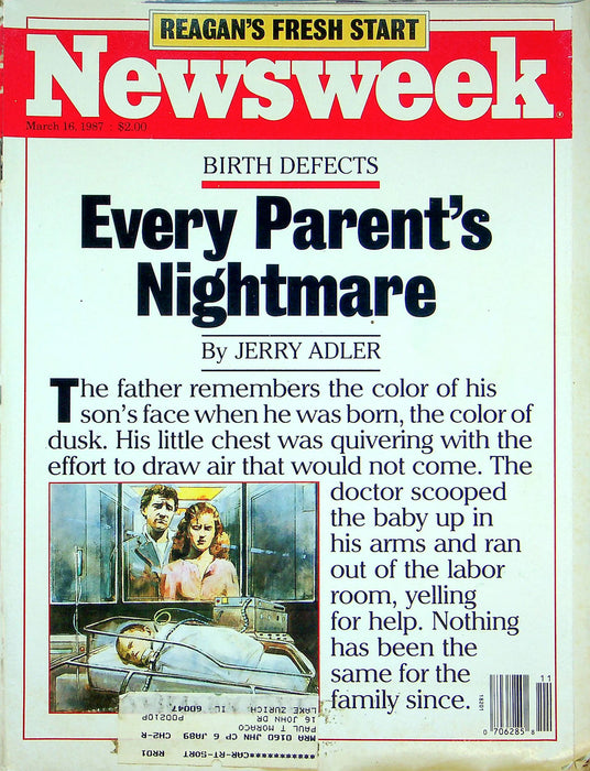 Newsweek Magazine March 16 1987 Arms Deals United States Russia Disabled Child