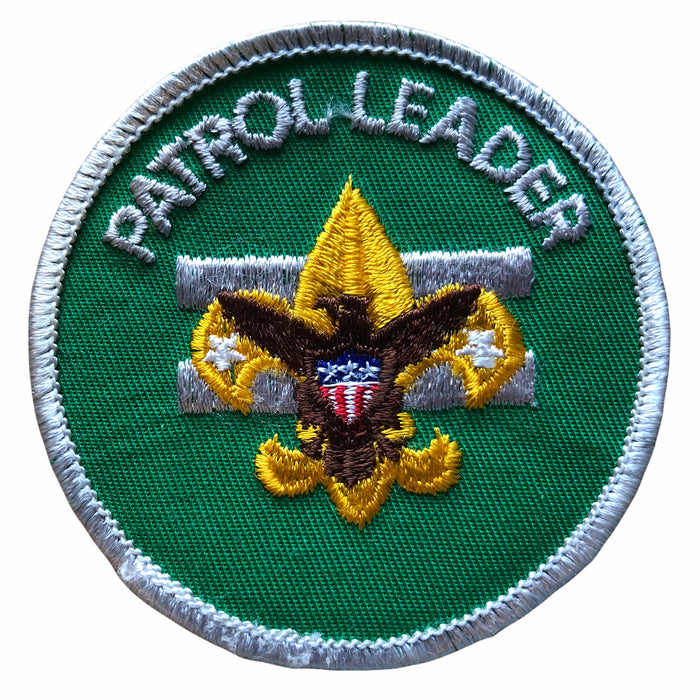 3ct Boy Scouts Patrol Leader Patch Clear Plastic Back Brown Eagle Gray Border 7