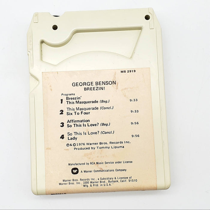 George Benson Breezin' 8-Track Tape Album Warner Bros. 1976 M8 2919 Club Edition