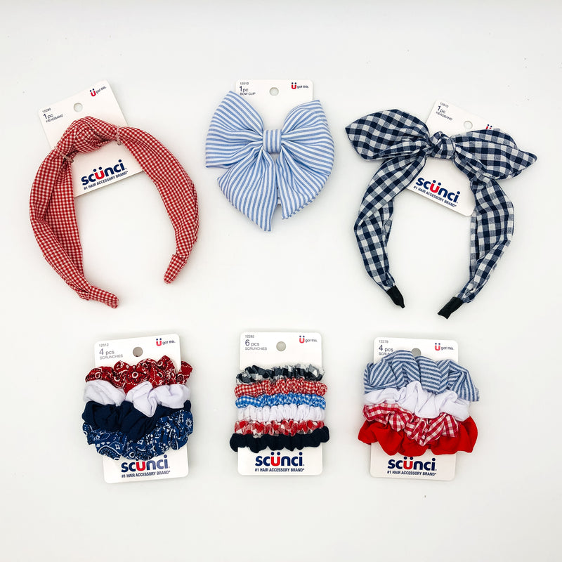 17-Piece Scunci Scrunchies Hair Ties Headbands Lightweight Summer Wear Picnic