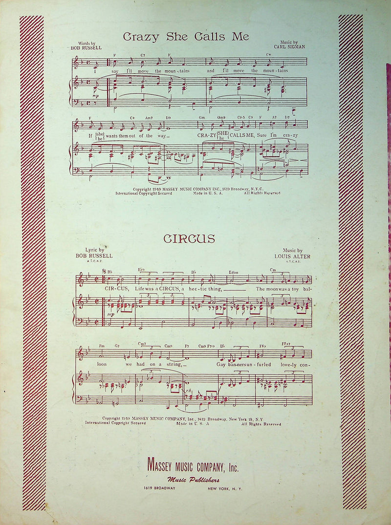 Vintage Sheet Music My Heart Cries For You Carl Sigman Percy Faith Love Song 3