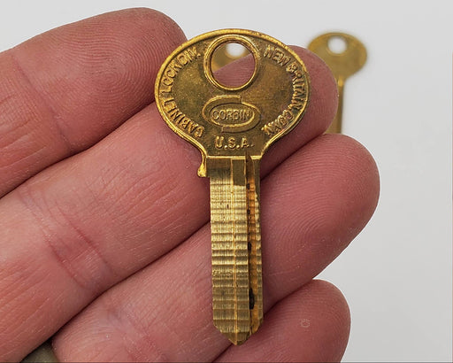 5x Corbin 8687C R2 Key Blanks Brass USA Made NOS 1