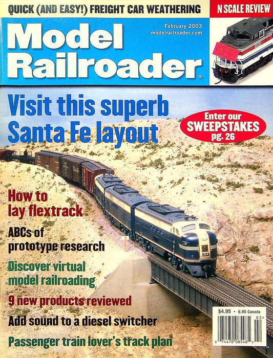 Model Railroader Magazine February 2003 Vol 70 No 2 Visit Santa Fe Layout