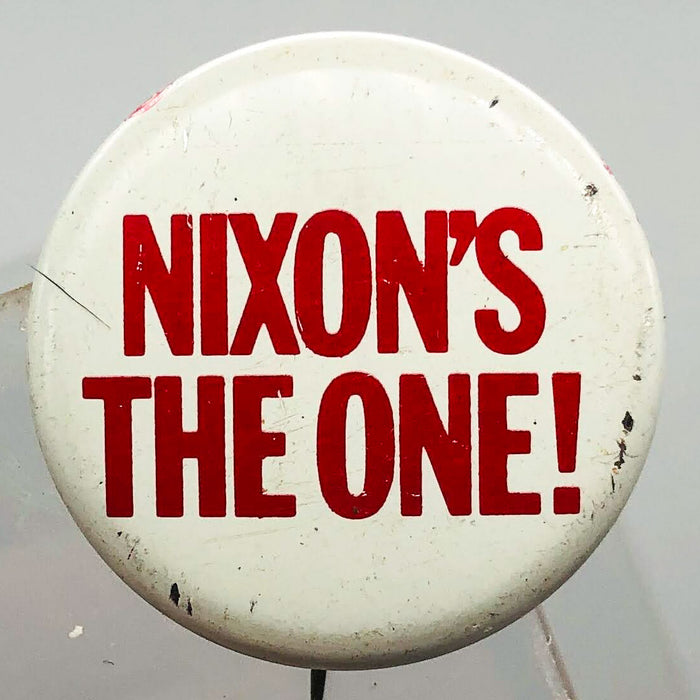 Nixon's The One Button 1" Pinback Presidential Political Campaign Red White 2