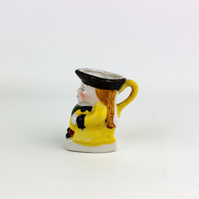 Occupied Japan Toby Style Man Yellow Jacket Creamer Pitcher 3 Inches 2