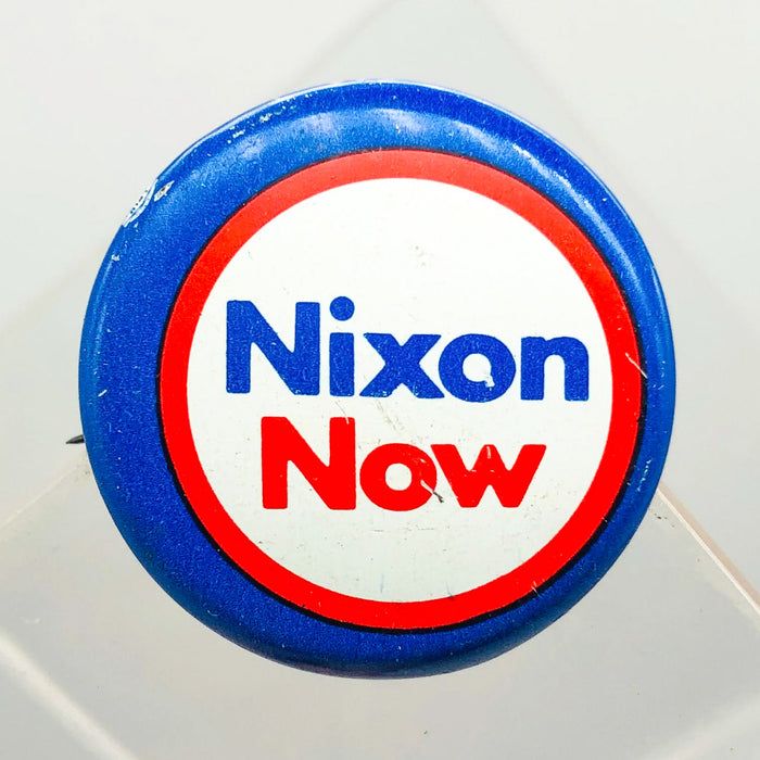 Richard Nixon Now Button Pin 1" Presidential Campaign Politics COADCO Vintage 8