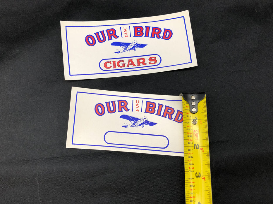 Vintage Spirit of St. Louis Airplane Cigar Label Wrapper Our Bird USA Lot of 2