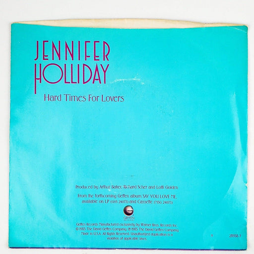 Jennifer Holliday Hard Times For Lovers Record 45 RPM Single 7-28958 Geffen 1985 2