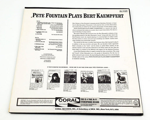 Pete Fountain Plays Bert Kaempfert 33 RPM LP Record Coral Records 1967 2