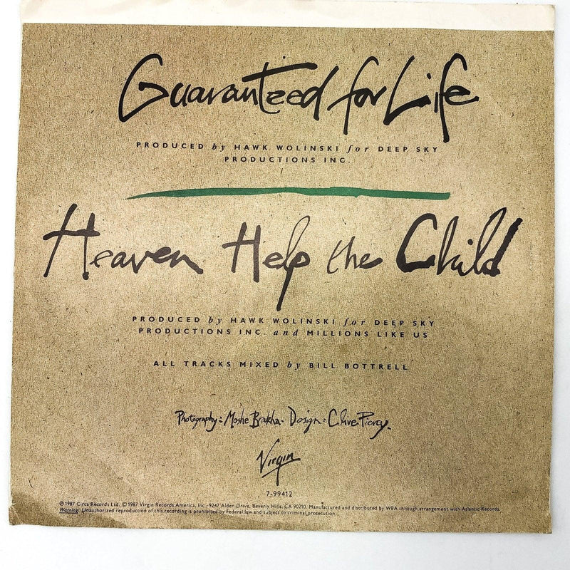 Millions Like Us Guaranteed for Life Record 45 RPM Single 7-99412 Virgin 1987 2