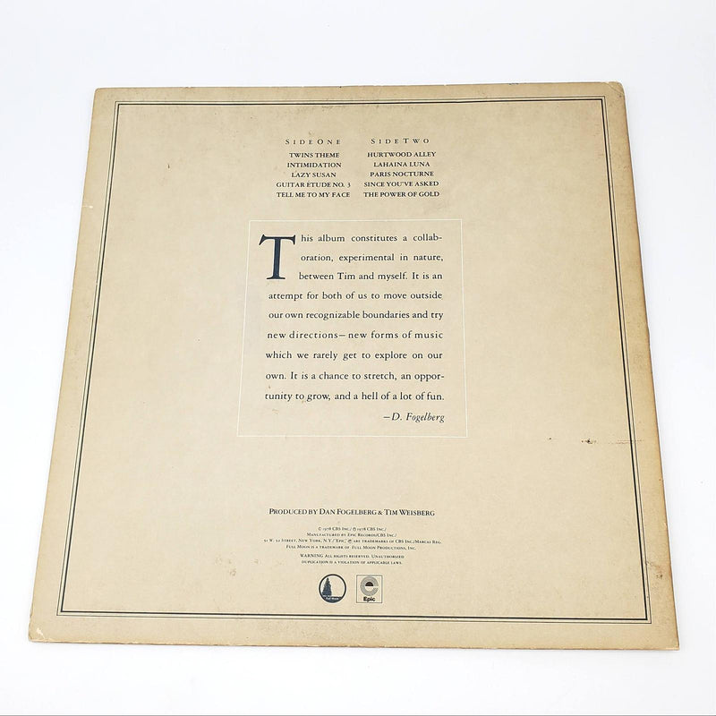 Dan Fogelberg Twin Sons Of Different Mothers LP Record Full Moon 1978 JE 35339 2