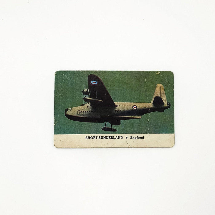 1940s Leaf Card-O Aeroplanes Card Short-Sunderland Series C England WW2 DAMAGE 2
