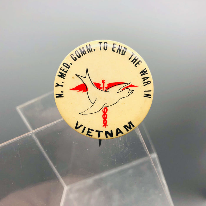 Vietnam Anti War Button Pinback Pin New York Medical Committee To End The War 7