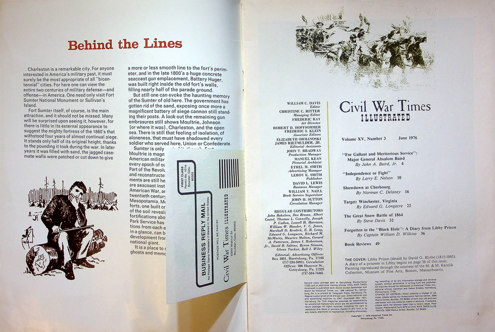 Civil War Times Illustrated Magazine June 1976 Vol 15 No 3 Inside Libby Prison 2