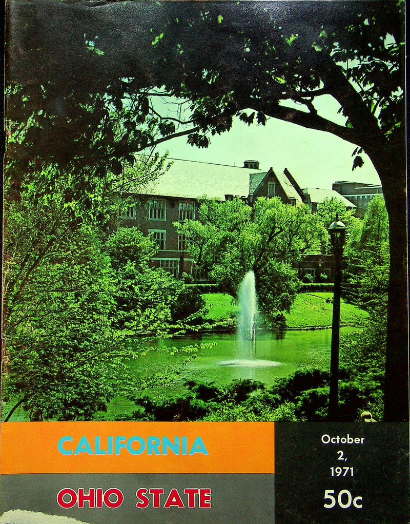 Ohio State Buckeye Football Program Oct 2 1971 Vs. California Golden Bears