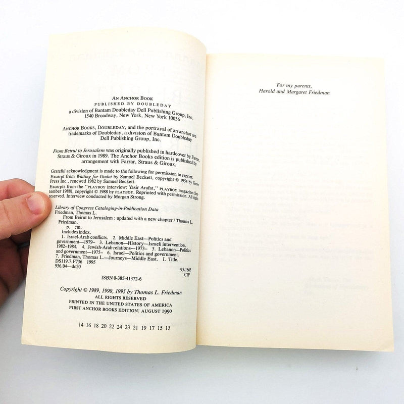 From Beirut To Jerusalem Paperback Thomas L. Friedman 1995 Israeli Arab Conflict 7