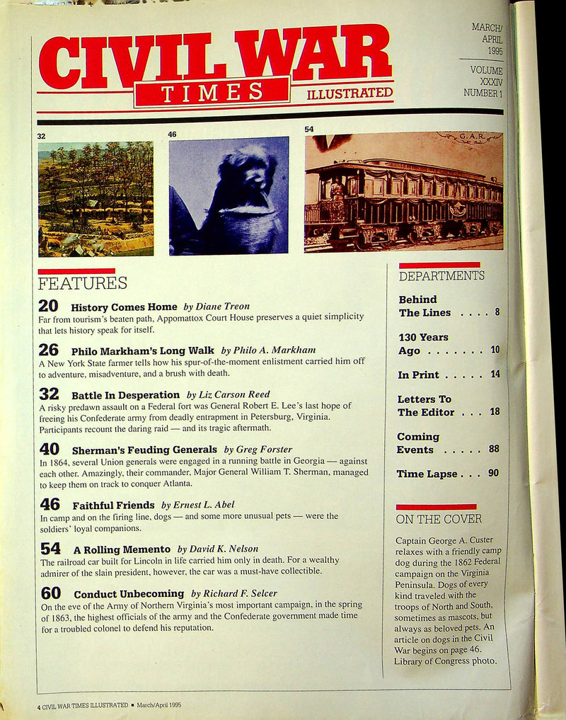Civil War Times Magazine Mar/Apr 1995 Vol XXXIV 1 Army Dogs in The War 2