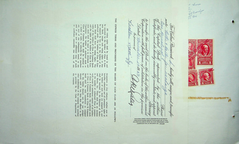 Reiter Dairy Company Stock Certificate Bond Scripophilly Akron Ohio 1966 No 311