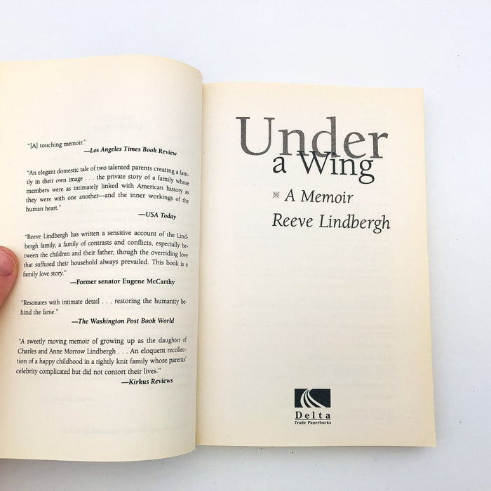 Under A Wing Paperback Reeve Lindbergh 1999 Daughter Charles Lindbergh Family 6