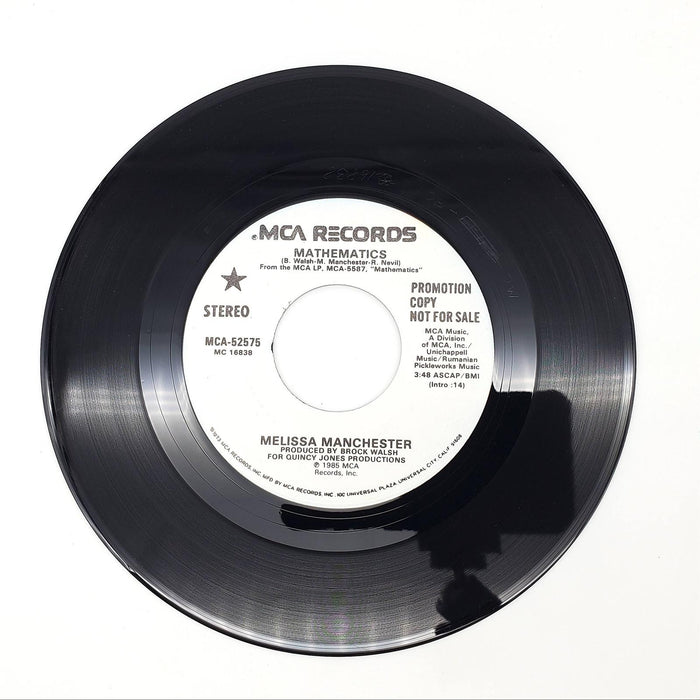 Melissa Manchester Mathematics Single Record MCA Records 1985 MCA-52575 PROMO 4