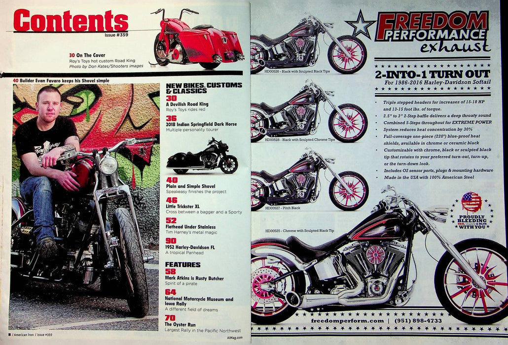 American Iron Motorcycle Magazine Feb # 359 2018 Roys Red Hot Road King