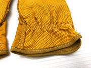 6 Pairs Leather Palm Safety Gloves Split PVC Tan Dash Dot Back Fabric MEDIUM 4