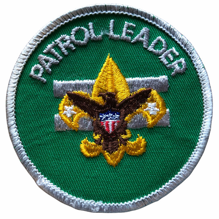 3ct Boy Scouts Patrol Leader Patch Clear Plastic Back Brown Eagle Gray Border 8