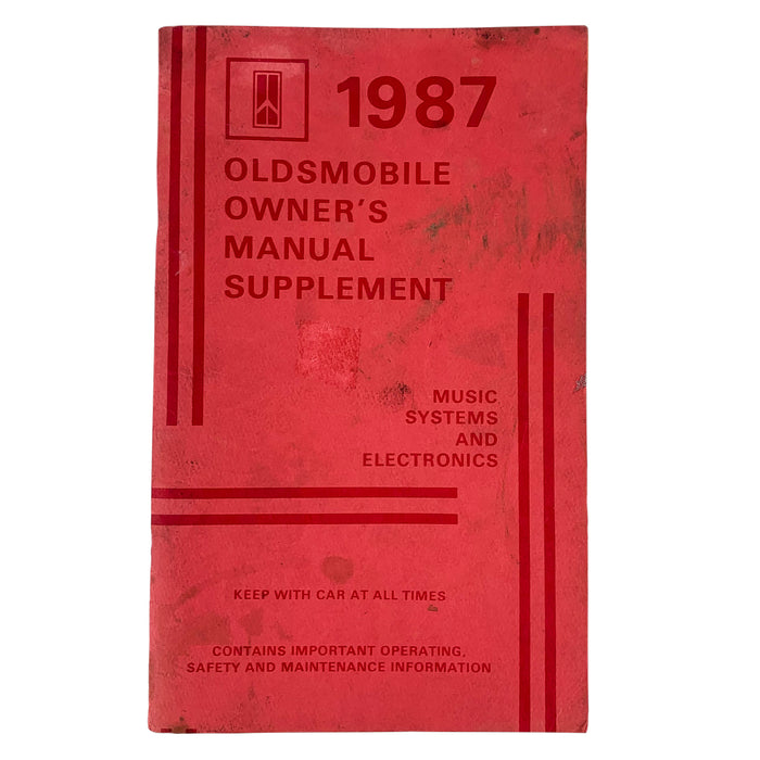 1987 oldsmobile owner's manual supplement Music & Electronics Systems