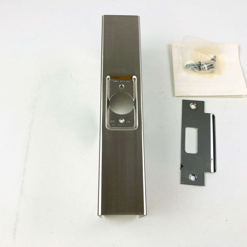 Mag Install-A-Lock Door Lock Reinforcer Repair Guard 2-S Satin Stainless Steel
