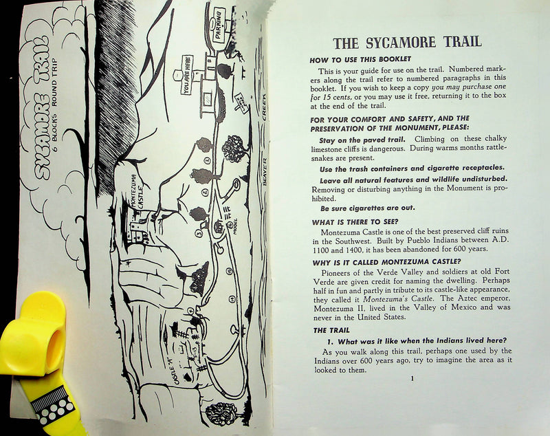 Vintage Sycamore Trail Guide Book Montezuma Castle National Monument Arizona