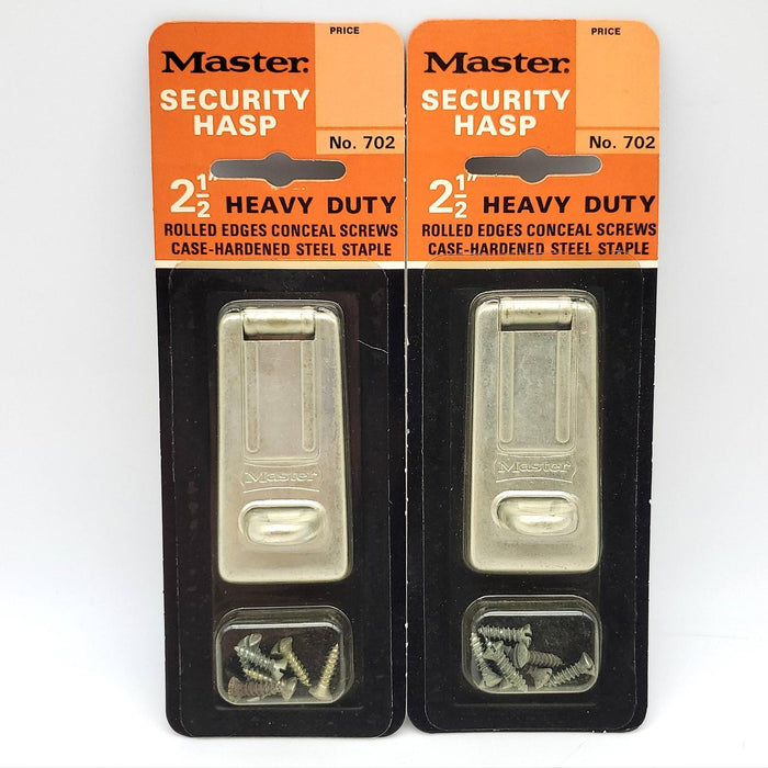 2x Master Lock Security Hasps No 702 Heavy Duty 2-1/2" Screws USA Made NOS