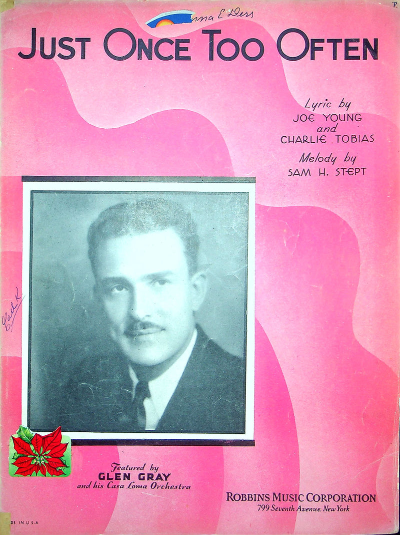 Sheet Music Just Once Too Often Glen Gray Casa Loma Orchestra 1934 Joe Young 1