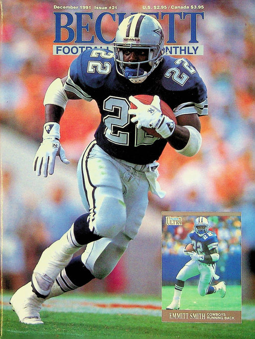 Beckett Football Magazine Dec 1991 # 21 Emitt Smith Dallas Cowboy Blair Thomas 2 1