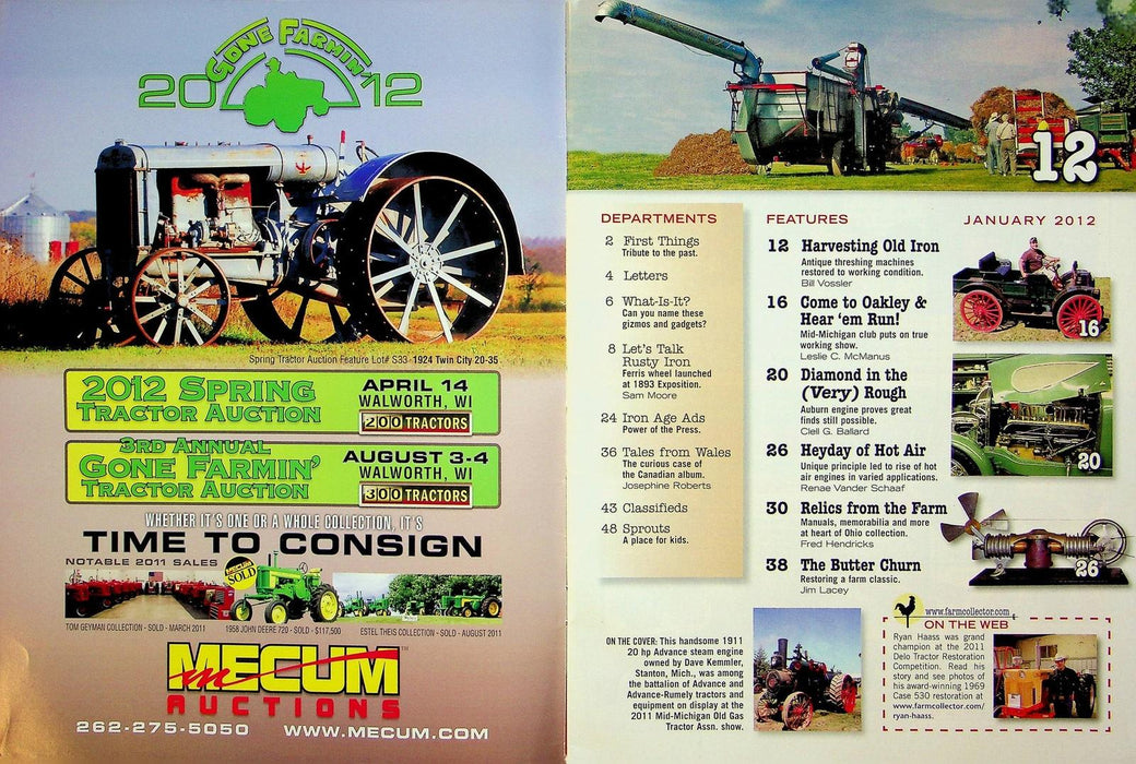 Farm Collector Magazine January 2012 Vol 14 # 6 Stirling Engines