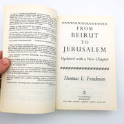 From Beirut To Jerusalem Paperback Thomas L. Friedman 1995 Israeli Arab Conflict 6