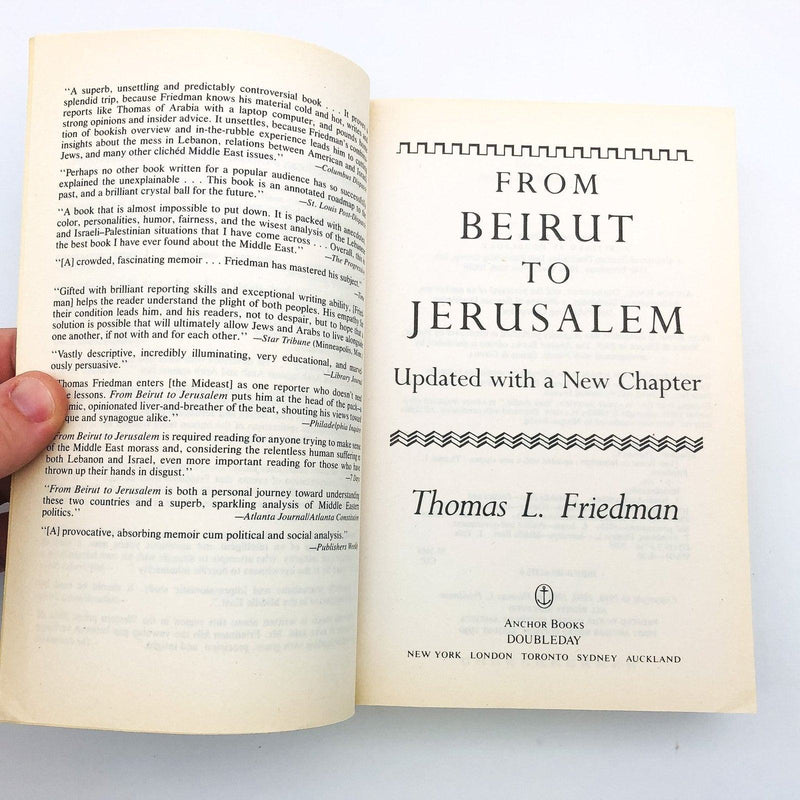 From Beirut To Jerusalem Paperback Thomas L. Friedman 1995 Israeli Arab Conflict 6