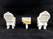 Occupied Japan Asian Oriental Miniature Porcelain Chairs & Piano - Missing Lid 3