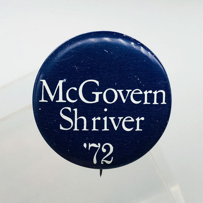 McGovern Shriver Political Button Pin 1.25" Presidential Campaign 1972 Blue 3