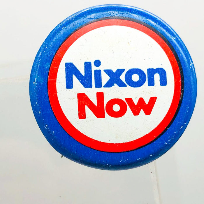 Richard Nixon Now Button Pin 1" Presidential Campaign Politics COADCO Vintage 5