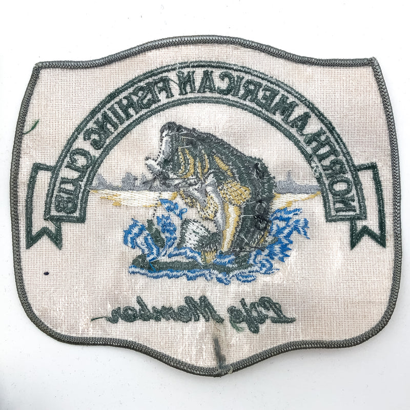 Vintage North America Fishing Club Patch Life Member LARGE 5 x 6.5 Embroidered