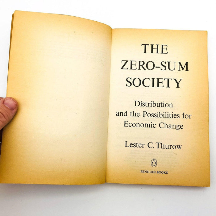 The Zero Sum Society Paperback Lester C Thurow 1981 Economy Change Recovery 6