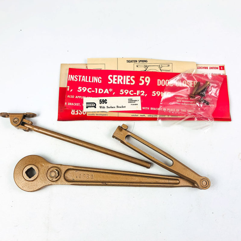 Corbin Russwin 59C Door Closer Arm With Surface Bracket 9F53 Forearm Bronze NOS