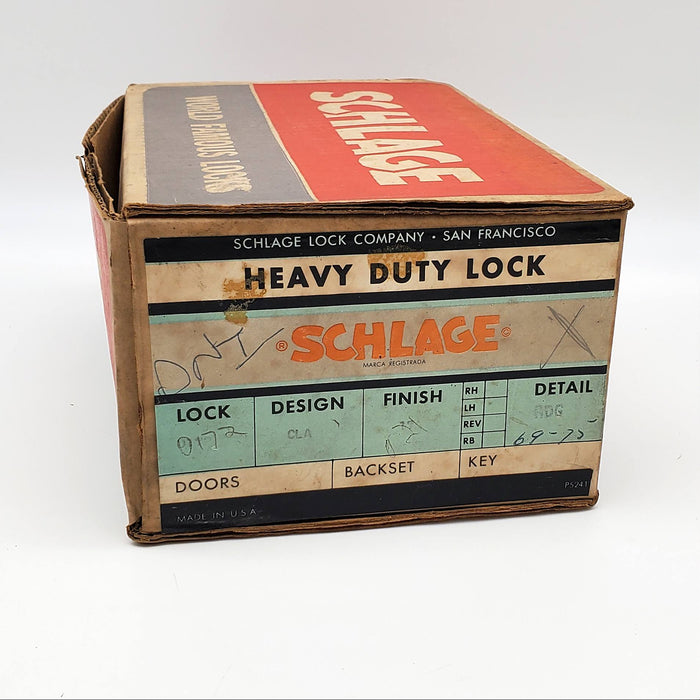 Vintage Schlage Door Knob Etched Brass Claremont D172 Non Turning No Latch