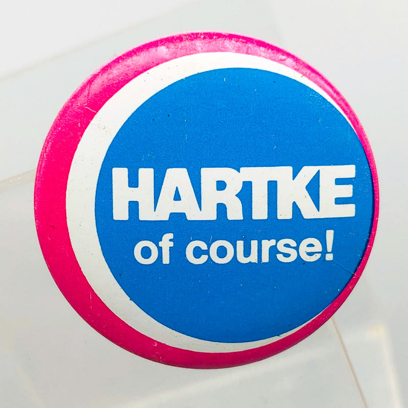 Hartke Of Course Button Pin 1.25" Indiana Senator Presidential Campaign Pink 9